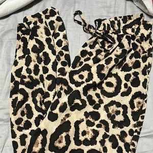 Cheetah print jogger pants